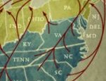 Map of the Underground Railroad, showing routes from Southern states to the North.