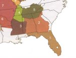 Map of land occupied by Southeastern Tribes in the 1820s.