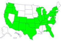 States with persons with the outbreak strain of Salmonella Saintpaul, by state of residence.