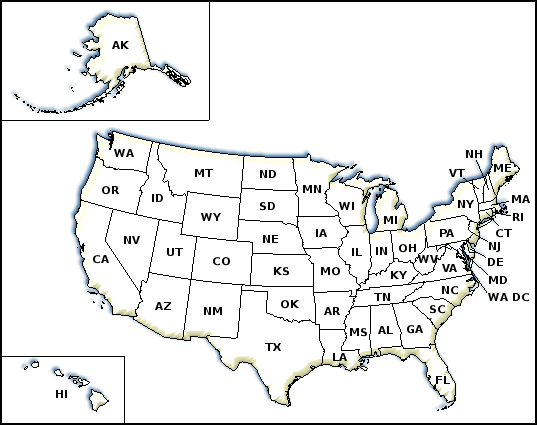 Small Map of US States