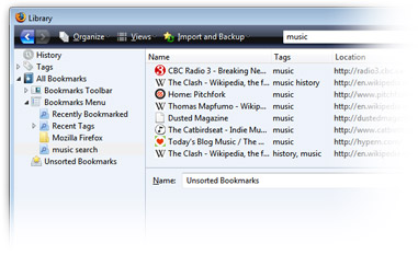 Bookmarks screenshot