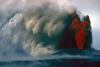 lava fountain from Kilauea Volcano, Hawaii