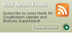 RSS News Feeds: Subscribe to news feeds for CropBiotech Update and Biofuels Supplement [Read more]