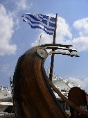 Image of ancient Greek ship, greece travel, nautical museum of Piraeus, Greek islands, Greek nautical history