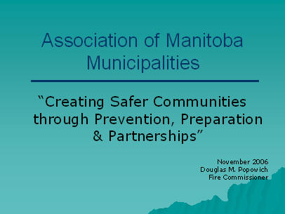 PowerPoint Presentation for the Association of Manitoba Municipalities