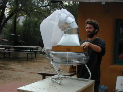 using a fan to remove stems and pods from seeds