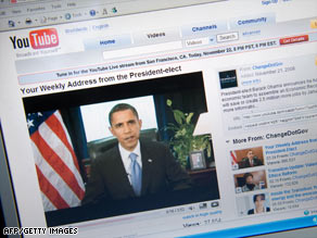 Since the election, President-elect Barack Obama has posted weekly video addresses on YouTube.