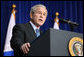 President George W. Bush addresses his remarks at the U.S. Transportation Department in Washington, D.C., Tuesday, Nov. 18, 2008, where President Bush announced an expansion of the U.S. airspace for civilian flights, the "Thanksgiving Express Lanes," to now include areas of the Midwest, Southwest and the West Coast to reduce holiday airline delays. White House photo by Chris Greenberg