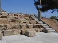 interactive image:  photo of steps and concrete have been poured in new amphitheater; click for larger photo