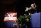 President George W. Bush addresses the audience at Parkview Arts and Science Magnet High School in Little Rock, Arkansas, Thursday, Aug. 29.  