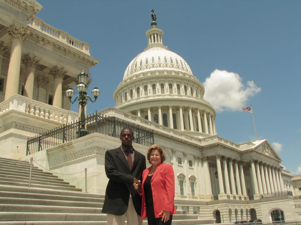 Congresswoman Ileana Ros-Lehtinen met in Washington, DC with Jerome Blain of South Miami High School.
