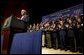 President George W. Bush delivers remarks to new employees of the U.S. Department of Homeland Security at the Ronald Reagan Building and International Trade Center in Washington, D.C., Friday, Feb. 28, 2003.   White House photo by Paul Morse