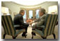 President Bush and Representative Charles Norwood seal their negotiations over the Patient's Bill of Rights in the Oval Office late afternoon Wednesday August 1, 2001. Shortly thereafter, the President and Rep. Norwood gave a press briefing announcing their agreement. White House photo by Eric Draper.