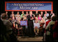 President George W. Bush addresses his remarks on the Medicare Prescription Drug Benefit to an audience at the Riderwood Villiage retirement community, Wednesday, March 15, 2006 in Silver Spring, Md. White House photo by Paul Morse