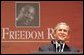 President George W. Bush gives remarks at Georgetown University's "Let Freedom Ring" celebration honoring Dr. Martin Luther King, Jr. at the Kennedy Center for the Performing Arts on Monday, January 17, 2005.  White House photo by Paul Morse