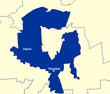 Map of 18th District of Texas