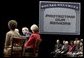 President George W. Bush participates in a conversation on strengthening Social Security at the Cannon Center for the Performing Arts in Memphis, Tenn., Friday, March 11, 2005.  White House photo by Paul Morse