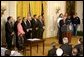 President George W. Bush speaks during the signing of the Terrorism Risk Insurance Act in the East Room, Tuesday, Nov. 26. "The Terrorism Risk Insurance Act will provide coverage for catastrophic losses from potential terrorist attacks. Should terrorists strike America again, we have a system in place to address financial losses and get our economy back on its feet as quickly as possible," said the President.  White House photo by Paul Morse