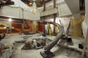 A CVC crew installs part of the spiral staircase in the Senate Expansion Space