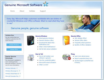 Step 1. Validate on the Genuine Microsoft Software website