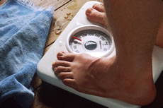 Feet on a bathroom scale