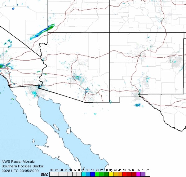 Southern Rockies sector - click image for the local radar