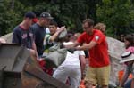 AmeriCorps members work alongside hundreds of Des Moines residents to fill and place sandbags to protect the city from raging floodwaters.  National service participants are working across the Midwest to manage volunteers, pile sandbags, run shelters and hotlines, and assist evacuees.