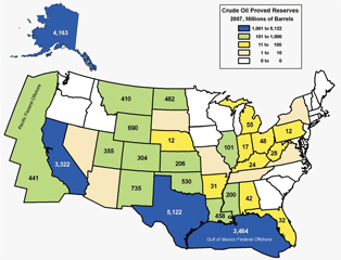 Crude Oil Proved Reserves by Area, 2007 