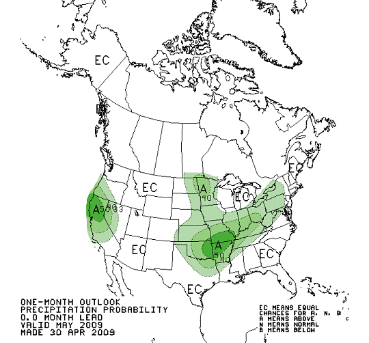 Latest 30 Day Precipitation Outlook