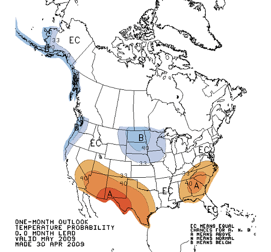 Latest 30 Day Temperature Outlook