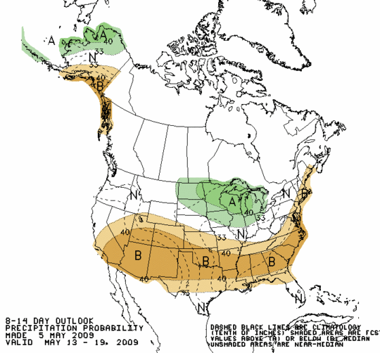 Latest 8 to 14 Day Precipitation Outlook