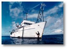 The Research Vessel Moana Wave during the TOGA COARE experiment in the equatorial western Pacific Ocean. 