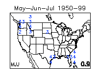 1 Month Lead US Precip Hindcast Skill