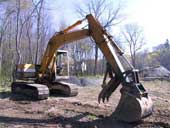 The hydraulic excavator that was involved in the incident.