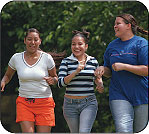 Image of three girls jogging