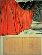 Image: Christo, Valley Curtain, Project for Colorado, Grand Hogback, collage 1971,
National Gallery of Art, Washington, The Dorothy and Herbert Vogel Collection,
Ailsa Mellon Bruce Fund, Patrons' Permanent Fund,
and Gift of Dorothy and Herbert Vogel 1992.7.1
© Christo 1971