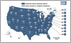 Map of West Nile Virus Activity 08