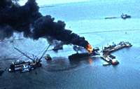 Greenhill oil well blowout, Timbalier Bay, LA