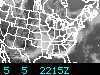 Most recent Geostationary Operational Environmental Satellite (GOES) image of the Eastern United States