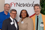 Beard, second from right, is shown at the graduation with JFY staffers Paul Morse, Gary Kaplan and Craig Slatin. 