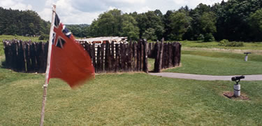The British Red Ensign flying at Fort Necessity