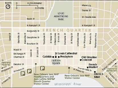 Map of New Orleans French Quarter