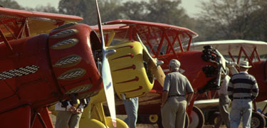 Red and Yellow Biplanes