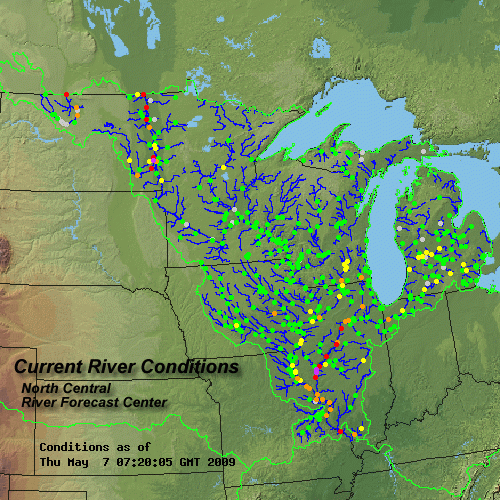 Current river observations.  Click for an interactive page.