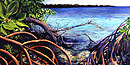 Pat Cummins' painting of mangroves at Adams Key