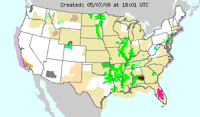 This image displays watches, warnings, statements and advisories issued by the National Weather Service