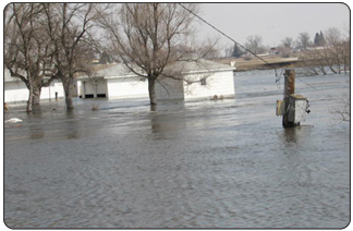 Cannonball River from bridge on State Route 8 in North Dakota.  Photo courtesy USGS North Dakota Water Science Center. 