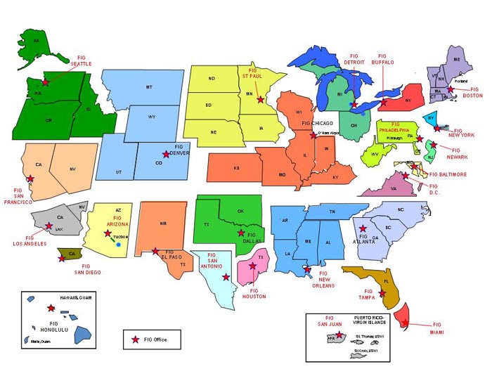 Map of FIG locations in US