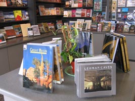 Books on various topics fill the shelves in the WNPA bookstore.