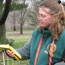 A National Park volunteer maps trees.